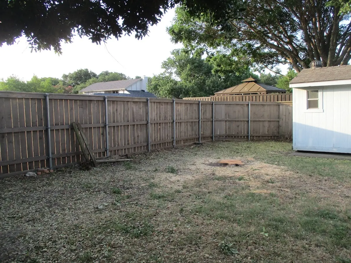 Cleared yard after professional tree removal in Hubbard